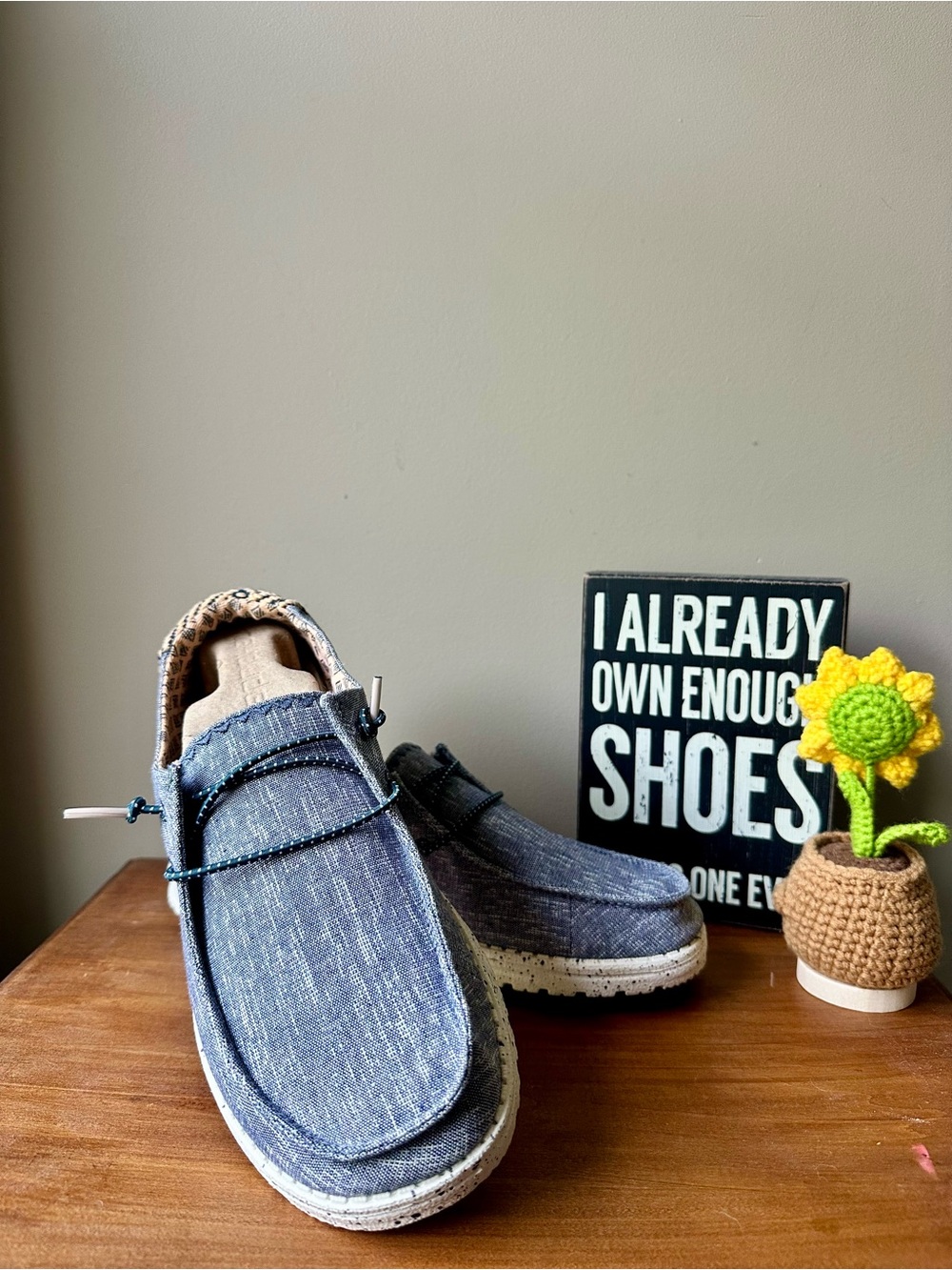 Hey Dude Women's Slip-On Loafers in Denim Blue